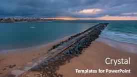  Presentation with old - PPT theme having pier-to-famous-old-farol background and a tawny brown colored foreground