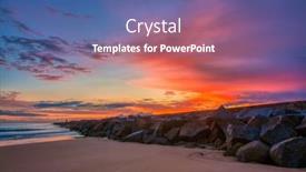  Presentation with old - Amazing presentation design having pier-to-famous-old-farol backdrop and a ocean colored foreground