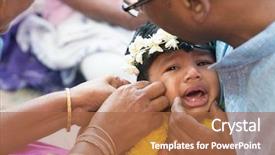  Presentation with baby crying - PPT layouts consisting of piercing ceremony india special ritual background and a red colored foreground