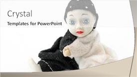  Presentation with toy - Audience pleasing presentation consisting of pierrot-toy-isolated-on-white backdrop and a white colored foreground