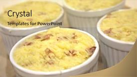  Presentation with pies - PPT theme consisting of pies in ramekins pastry free background and a yellow colored foreground