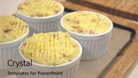  Presentation with pies - Beautiful PPT layouts featuring pies in ramekins pastry free backdrop and a coral colored foreground