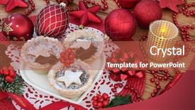  Presentation with traditional wood - PPT theme featuring pies on a heart shape background and a  colored foreground