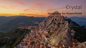  Presentation with dusk - Presentation theme consisting of pietrapertosa-italy-at-dusk background and a coral colored foreground