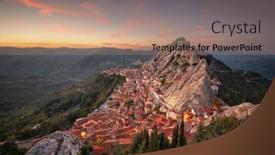  Presentation with dusk - Theme featuring pietrapertosa-italy-in-dolomiti-lucane background and a coral colored foreground
