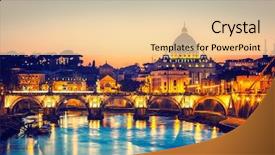  Presentation with rome italy - Cool new PPT theme with church san pietro - night view of st peter's backdrop and a lemonade colored foreground
