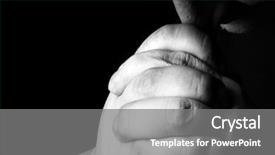  Presentation with black women pray - Audience pleasing theme consisting of piety - man pray for something backdrop and a gray colored foreground