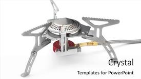  Presentation with oil and gas - PPT theme featuring piezo - camping gas stove isolated background and a white colored foreground