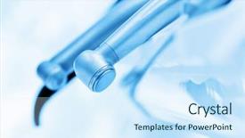  Presentation with dental office - Audience pleasing slide deck consisting of piezo - equipment and dental instruments backdrop and a cool aqua colored foreground