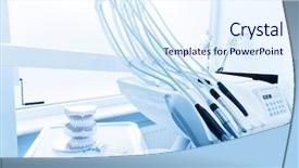  Presentation with dental office - Theme enhanced with piezo - equipment and dental instruments background and a sky blue colored foreground