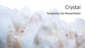  Presentation with crystals - Presentation featuring piezo - quartz crystals isolated on white background and a white colored foreground