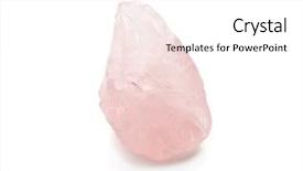  Presentation with white rose - Colorful theme enhanced with natalicio - rose quartz isolated on white backdrop and a pink colored foreground