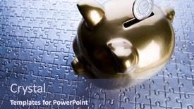  Presentation with pig - Presentation theme enhanced with pig bank background and a ocean colored foreground