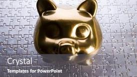  Presentation with pig - Amazing slides having pig bank backdrop and a gray colored foreground