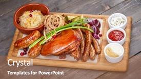  Presentation with pig - Presentation theme with pig chicken - appetizer in the bar background and a coral colored foreground