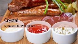  Presentation with pig - Presentation theme having pig chicken - appetizer in the bar background and a red colored foreground