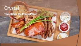  Presentation with pig - Audience pleasing theme consisting of pig chicken - appetizer in the bar backdrop and a coral colored foreground