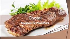  Presentation with barbecue - Beautiful PPT theme featuring pig chicken - barbecue with sauce and vegetables backdrop and a  colored foreground