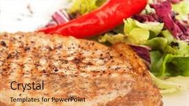  Presentation with barbecue - Cool new theme with pig chicken - barbecue with sauce and vegetables backdrop and a  colored foreground