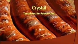  Presentation with roast beef - Audience pleasing presentation design consisting of pig chicken - four roast beef sausages closeup backdrop and a  colored foreground