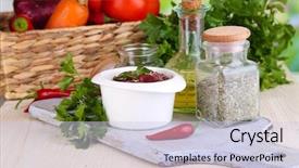  Presentation with liver - PPT theme enhanced with pig iron - raw liver in bowl background and a  colored foreground