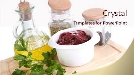  Presentation with liver - Slide deck having pig iron - raw liver in bowl background and a lemonade colored foreground