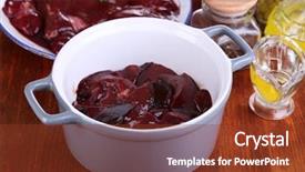  Presentation with liver - Cool new slide deck with pig iron - raw liver in pan backdrop and a  colored foreground