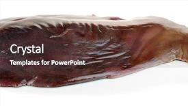  Presentation with liver - Amazing presentation theme having pig iron - raw liver isolated on white backdrop and a  colored foreground