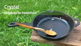  Presentation with iron deficiency - Audience pleasing theme consisting of pig-iron pan and wood backdrop and a tawny brown colored foreground