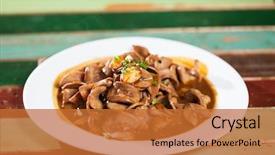  Presentation with chinese food - Colorful slide set enhanced with pig kidney chinese food backdrop and a red colored foreground