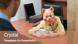  Presentation with pig - Audience pleasing slide deck consisting of pig mask holding money backdrop and a coral colored foreground