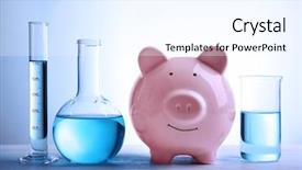  Presentation with saving water - Slides with pig money box and water background and a sky blue colored foreground