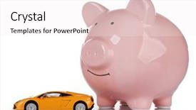  Presentation with pig - Presentation theme featuring pig moneybox and toy car background and a white colored foreground