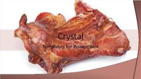  Presentation with meat - PPT theme featuring pig roast - smoked pork piece of meat background and a red colored foreground