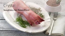  Presentation with pig - Slides enhanced with pig-trotter-on-dish background and a lemonade colored foreground