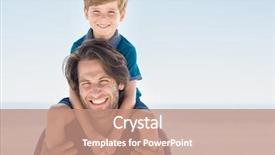  Presentation with shoulder - PPT theme consisting of piggy back - father holding son on shoulder background and a coral colored foreground