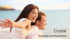  Presentation with romance - Slide deck featuring piggy back - romantic couple having fun background and a lemonade colored foreground