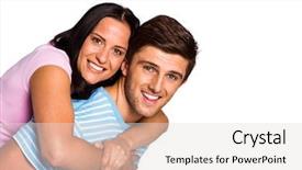  Presentation with camera - Cool new PPT theme with piggy back - young couple smiling backdrop and a lemonade colored foreground