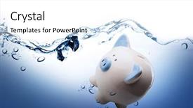  Presentation with piggy bank - Slide deck enhanced with piggy bank against white background with vignette background and a white colored foreground