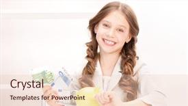  Presentation with save - Amazing PPT theme having piggy bank and money backdrop and a lemonade colored foreground