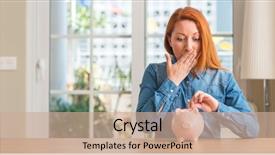  Presentation with piggy bank - Slides with piggy bank at home cover background and a  colored foreground