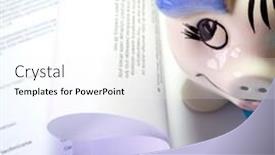  Presentation with piggy bank - Presentation design enhanced with piggy-bank-ceramic-money-box background and a white colored foreground