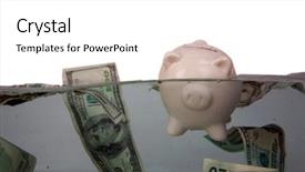  Presentation with drowning - Slides having piggy bank floats in dark background and a white colored foreground