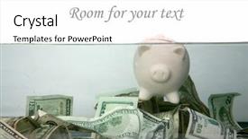  Presentation with drowning - Audience pleasing theme consisting of piggy bank floats in dark backdrop and a white colored foreground