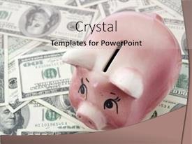 Piggy Bank On A Dollars PPT template 55 | CrystalGraphics