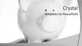  Presentation with piggy bank - PPT layouts enhanced with piggy bank on mobile phone background and a  colored foreground
