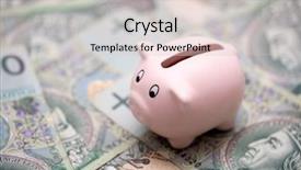  Presentation with piggy bank is evil - Audience pleasing PPT layouts consisting of piggy bank on polish money backdrop and a lemonade colored foreground