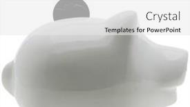  Presentation with stuck - PPT theme featuring piggy bank on white w dime stuck background and a white colored foreground