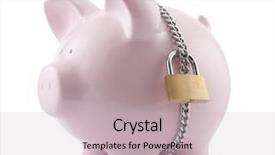  Presentation with accounting financial bank banking account - Audience pleasing theme consisting of piggy bank secured with padlock backdrop and a soft green colored foreground
