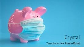  Presentation with medical face mask - Presentation with piggy-bank-wearing-protective-medical background and a light blue colored foreground